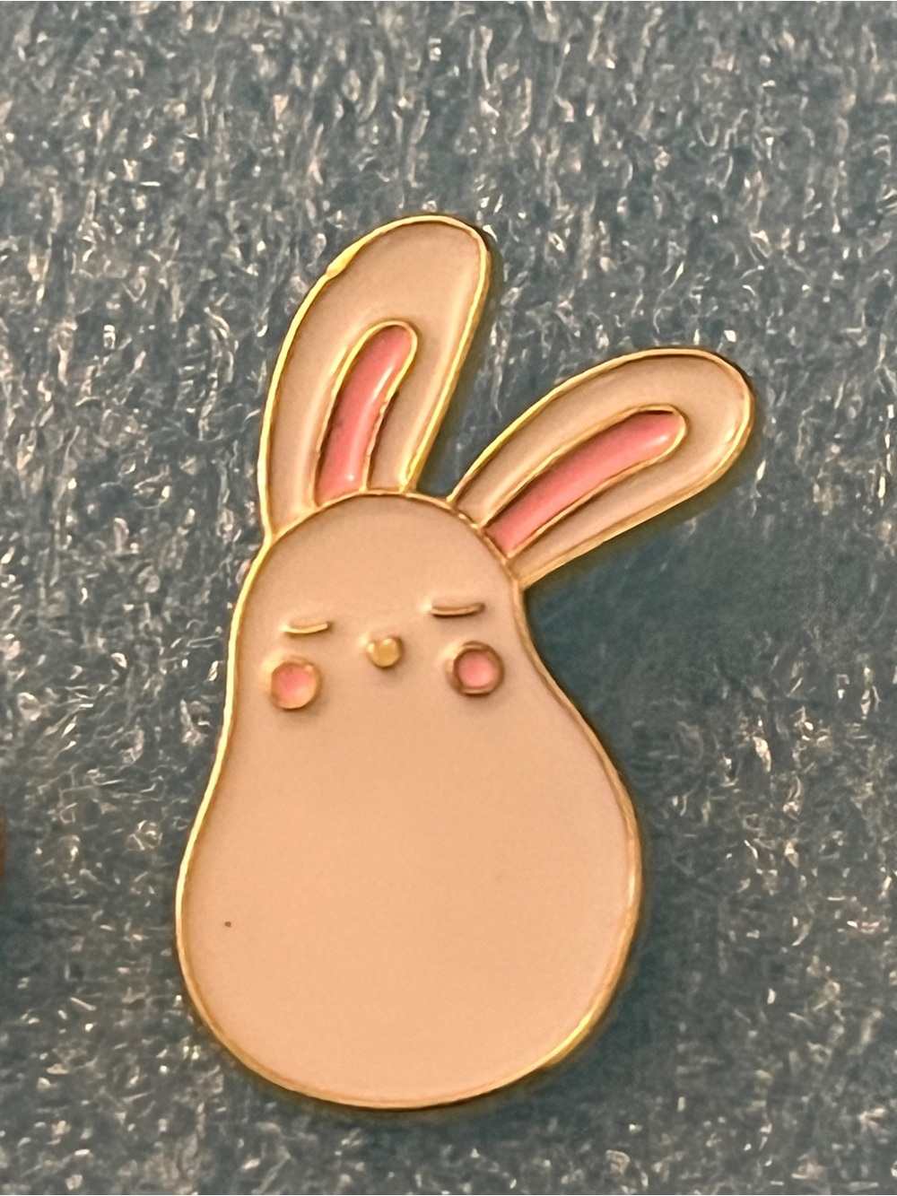 Cute Bunny Enamel Pin — White & Pink